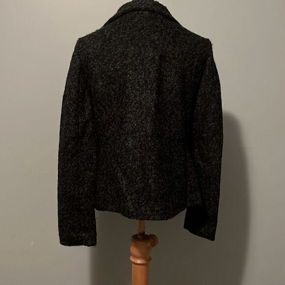 Ann Taylor Loft Women's Gray Asymmetric Zip Wool Blend Moto Jacket Size 8 - Picture 5 of 8